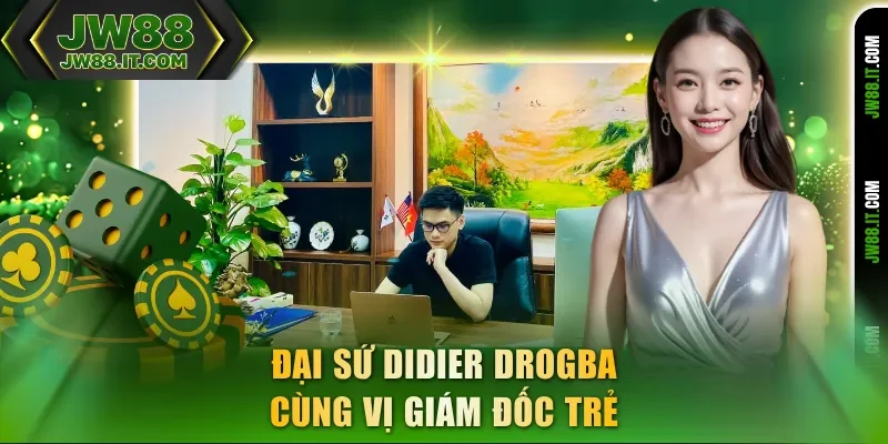 Đại sứ Didier Drogba cùng vị giám đốc trẻ